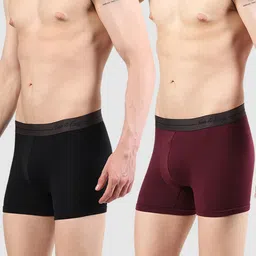 EAZY Pack Of 2 Luxury Fit Trunks LF-MN-Black-G-Wine-2XL image 2