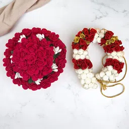 GADINFASHION Set Of 2 Flower Juda Gajra Mogra Bun & Bridal Gajra Hair Accessory Set-picture-19