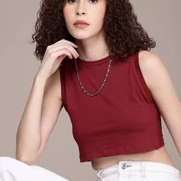 The Roadster Life Co. Pure Cotton Sleeveless Crop T-shirt-picture-40