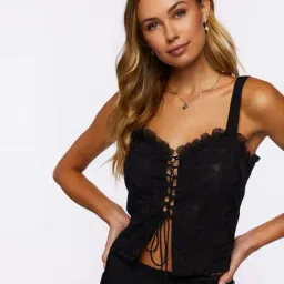 Forever 21 Black Self Pattern Top-image-66