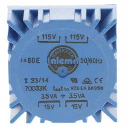 Nuvotem Talema Toroidal Transformer 115 V AC 230 V AC 2 x 15V AC 7VA 2 Output, 70033K-picture-35