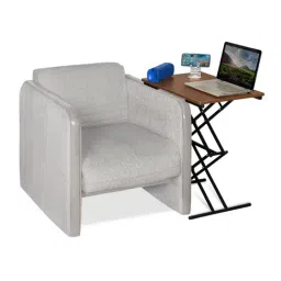 Delite Kom Sky Acacia Dark Black Metal Free Standing Study Table image 3