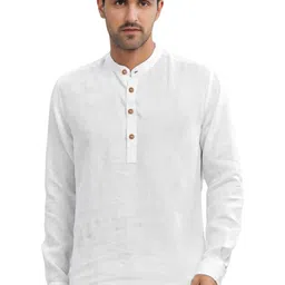 Navkanj Mandarin Collar Roll-Up Sleeves Cotton Straight Kurta-picture-33