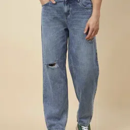 High Star Blue Relaxed Fit Distressed Jeans-picture-33
