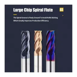 HD Carbide End Mill 2/4 Flute Flat E/M 1 mm Shank Diameter 50 mm Length 6 mm Flute Length for Slotting & Drilling Use image 2