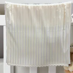 Butterthief Flannel Swaddle Baby Blanket for Newborn Babies- Cream-picture-12