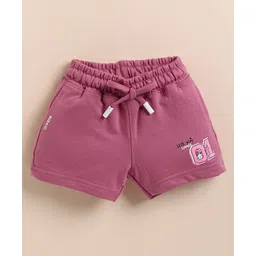 Biskid Cotton Lets Play Summer Text Printed Shorts - Purple-picture-17