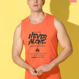 WOOSTRO Pack Of 2 Printed Combed Cotton Gym Vests -VWS26(ALONE ORANGE)(BKLN PEACH)-picture-22