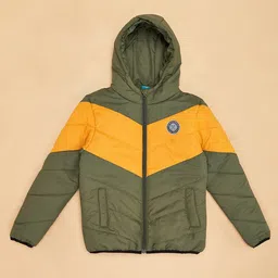 YU by Pantaloons Full Sleeves Colour Blocked Padded Hooded Jacket - Multi Colour image 4