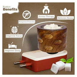 JD FRESH 1 PC Sheesham Wooden Aroma Dhoop Dani For Meditation & Mosquito Repellent - Dark Brown image 3