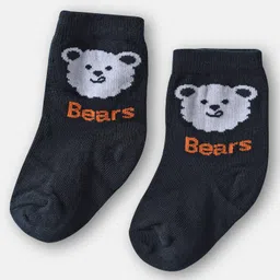 Cute Walk by Babyhug Knit Ankle Length Antibacterial Socks with Bear & Stripe Design Pack Of 3 - Navy Blue & Green image 4