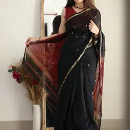 Anouk Embellished Zari Silk Blend Kanjeevaram Saree-image-37