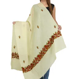Exotic India Women Floral Embroidered Pure Wool Shawl-picture-15