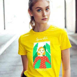 DressBerry Women Bio Finish Graphic Printed Round Neck Cotton T-shirt-picture-10