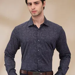 Park Avenue Men Spread Collar Ethnic Motifs Printed Cotton Slim Fit Formal Shirt-picture-38