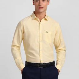 Allen Solly Yellow Cotton Slim Fit Shirt-picture-5