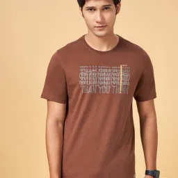Ajile by Pantaloons Brown Cotton Slim Fit Printed T-Shirt-image-27