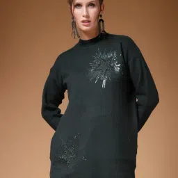 Mafadeny Dark Green Regular Fit Sweater-image-21