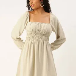 Forever 21 Off-White Blouson Dress-image-39