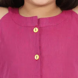 JBN Creation Girls Regular Pure Cotton Round Neck Kurta with Trousers image 3