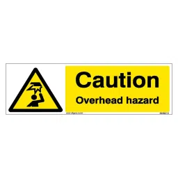 SUNSIGNS  Caution Overhead Hazard Signages Size 600x200 mm HP Print + Vinyl + Acrylic Sandwich, SN0210-picture-21
