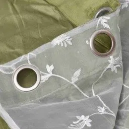Aura Green & White Embroidered Door Curtain image 3