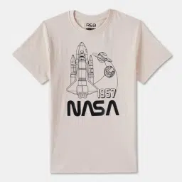 R&B Boys Beige Cotton Graphic Print T-Shirt-picture-17