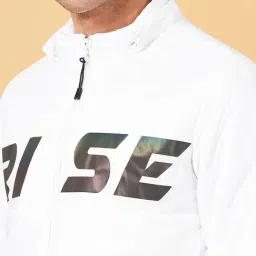 Street 808 by Pantaloons White Regular Fit Printed Hooded Jacket image 5