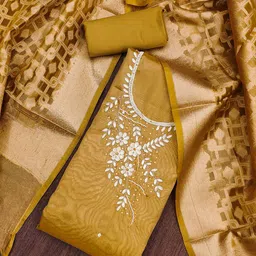 SAINOOR Embellished Semi-Stitched Dress Material-picture-28