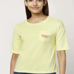 Dreamz by Pantaloons Lime Yellow Cotton Printed T-Shirt-picture-5