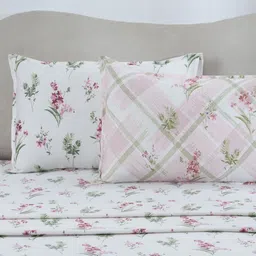 MASPAR Eclectic Garden Red Floral Printed 300TC Pure Cotton Double King Bedsheet Set image 3