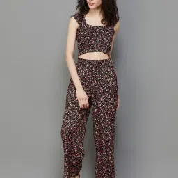 Ginger by Lifestyle Black Printed Top Pant Set-image-15