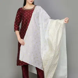 Melange by Lifestyle Off-White Printed Dupatta-image-10