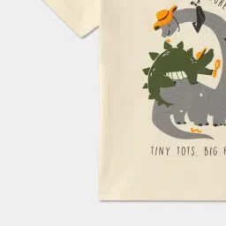 R&B Boys Beige Cotton Printed T-Shirt image 4