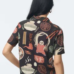 The Souled Store Black Regular Fit Printed Shirt image 2