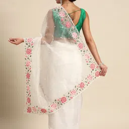 Anouk Floral Organza Saree image 5