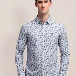 U.S. Polo Assn. Men Classic Spread Collar Abstract Printed Cotton Casual Shirt-picture-30