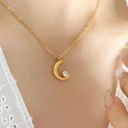 Tipsy closet Gold-Plated American Diamond Stainless Steel Necklace-picture-38