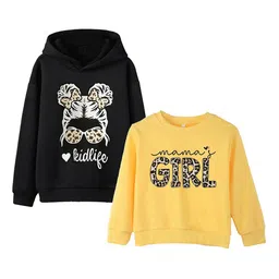 KEESOR Girls 2 Printed Long Sleeves Hooded T-shirt-picture-24