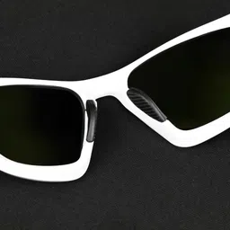HASHTAG EYEWEAR Unisex Black Lens & White Sports Sunglasses with image 5