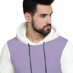 BEYOU FASHION Men Colourblocked Hooded Sweatshirt image 2