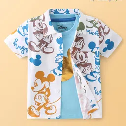 Babyoye Disney Cotton Half Sleeve Shirt With T-Shirt  Mickey Mouse Graphics - Multicolor-picture-17