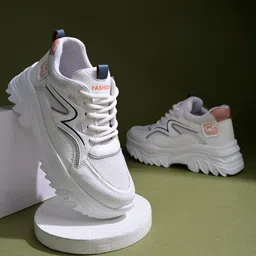 Shoetopia Fashion Text Designed Sneakers - White-picture-18