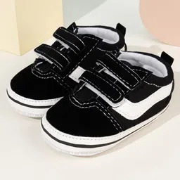 Neska Moda Colour Blocked Velcro Closure Booties - Black-picture-26