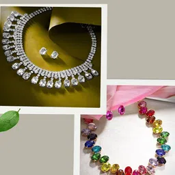 Anouk Combo Of Two Gold Plated Multi Color Crystal AD Gemstone-Studded Jewelry Set With Ring image 5
