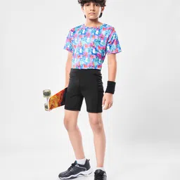 Pine Active Premium Knit Ultra Comfort Super Stretch Aero Soft Solid Cycling Shorts - Black image 2