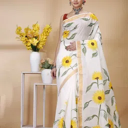 Ruuprekha Floral Pure Cotton Khadi Saree image 4
