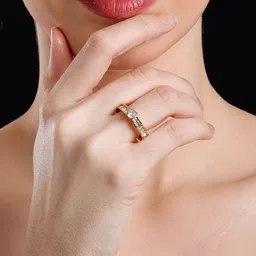 Klean & Care Women Gold-Plated Crystal Solitaire Ring-picture-39