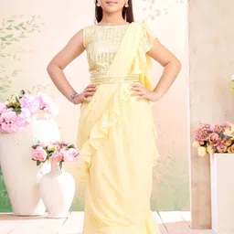 Sangria Girls Embellished Silk Georgette Lehenga Blouse-picture-13