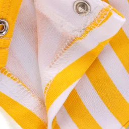 Babyhug Interlock Knit Half Sleeves Romper With Animal Print - Yellow image 5